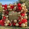 Red and Gold Balloon Garland Double Stuffed Ruby Red Gold Balloons Arch Kit With Mylar Balloon